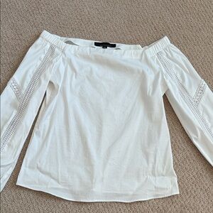 White House Black Market off shoulder white blouse